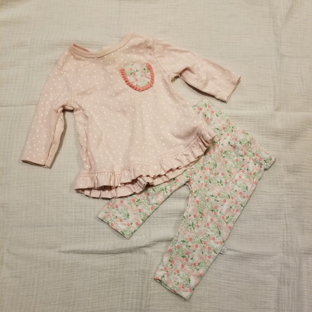 10/$25 Organic Cotton Long Sleeve Pink Floral Set